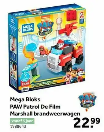 Intertoys Mega bloks paw patrol de film marshall brandweerwagen aanbieding