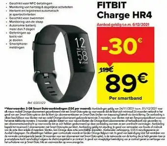 Carrefour Fitbit charge hr4 aanbieding