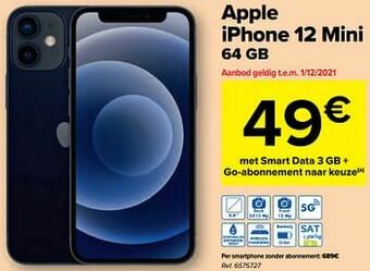 Carrefour Apple iphone 12 mini 64 gb aanbieding