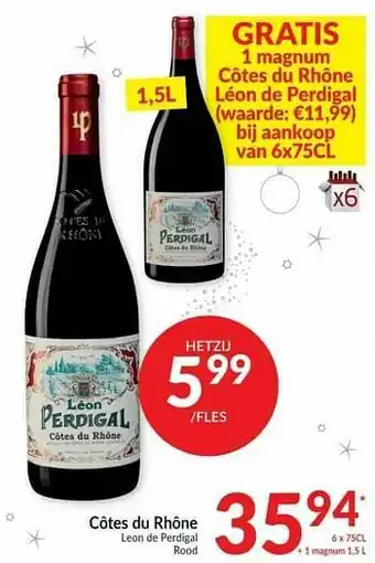 Intermarché Côtes du rhône leon de perdigal rood aanbieding