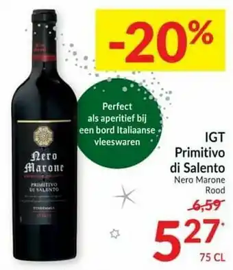 Intermarché Igt primitivo di salento nero marone rood aanbieding