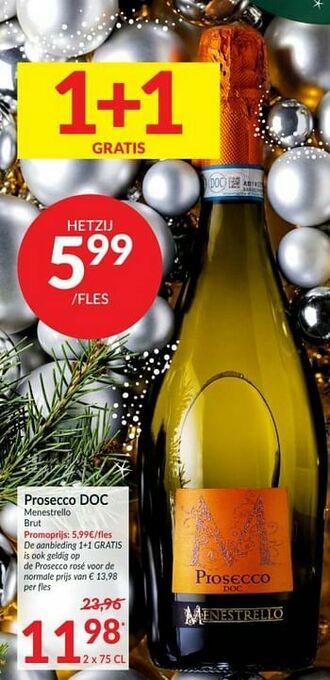 Intermarché Prosecco doc menestrello brut aanbieding