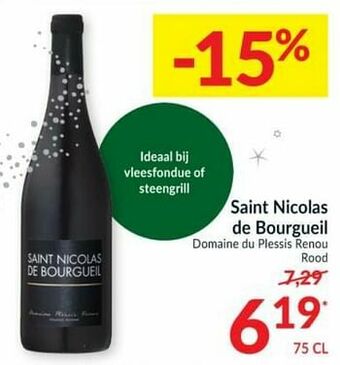 Intermarché Saint nicolas de bourgueil domaine du plessis renou rood aanbieding