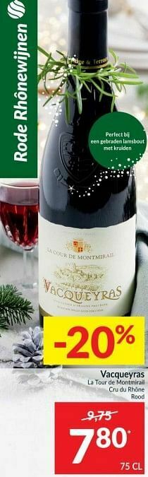 Intermarché Vacqueyras la tour de montmirail cru du rhône rood aanbieding