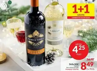 Intermarché Sicilia doc vezzani nero d`avola of crillo aanbieding