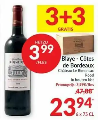 Intermarché Blaye - côtes de bordeaux château le rimensac rood aanbieding
