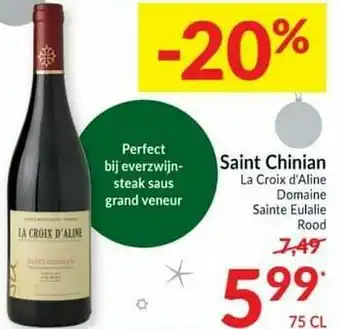 Intermarché Saint chinian la croix d`aline domaine sainte eulalie rood aanbieding