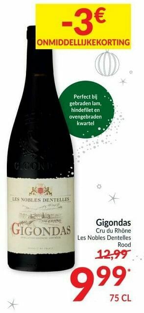 Intermarché Gigondas cru du rhône les nobles dentelles rood aanbieding