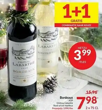 Intermarché Bordeaux aop château labarthe rood of wit moelleux aanbieding