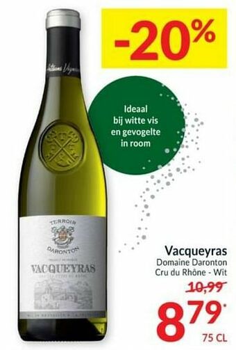 Intermarché Vacqueyras domaine daronton cru du rhône - wit aanbieding