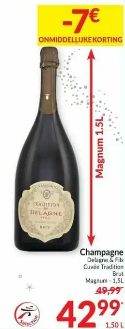 Champagne delagne + fils cuvée tradition brut magnum