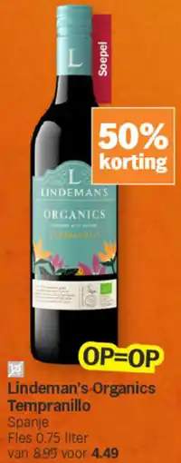 Albert Heijn Lindeman's Organics Tempranillo aanbieding