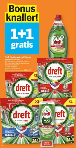 Albert Heijn Dreft handafwas en Platinum vaatwascapsules aanbieding