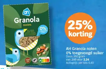 Albert Heijn AH Granola noten 0% toegevoegd suiker aanbieding