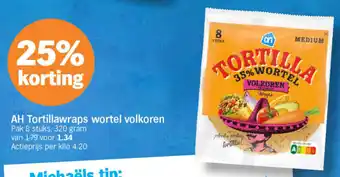 Albert Heijn AH Tortillawraps wortel volkoren aanbieding