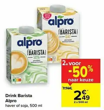 Carrefour Drink barista alpro aanbieding