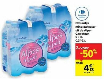 Carrefour Natuurlijk mineraalwater uit de alpen carrefour aanbieding