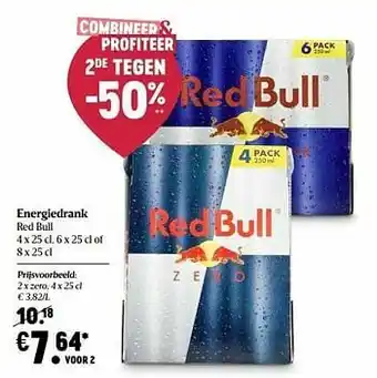 Delhaize Energiedrank red bull zero aanbieding