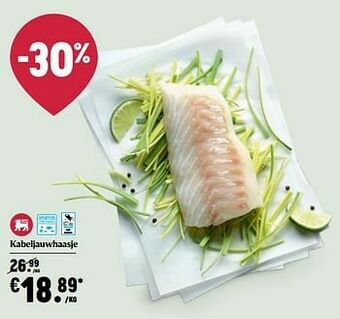 Delhaize Kabeljauwhaasje aanbieding