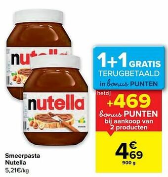Carrefour Smeerpasta nutella aanbieding