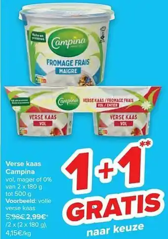 Carrefour Volle verse kaas aanbieding