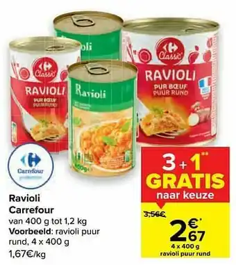 Carrefour Ravioli puur rund aanbieding