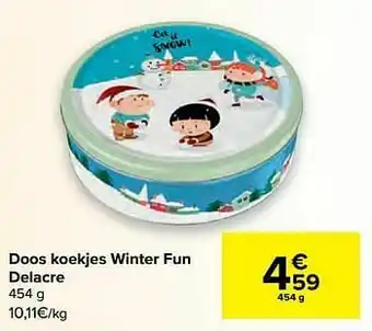 Carrefour Doos koekjes winter fun delacre aanbieding