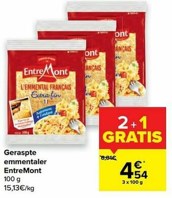 Carrefour Geraspte emmentaler entremont aanbieding
