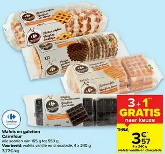 Carrefour Wafels vanille en chocolade aanbieding