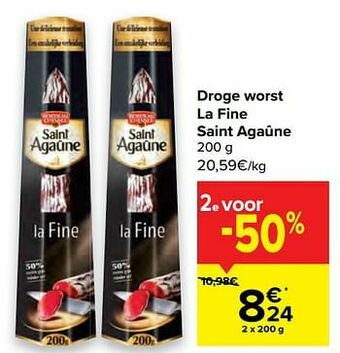 Carrefour Droge worst la fine saint agaûne aanbieding