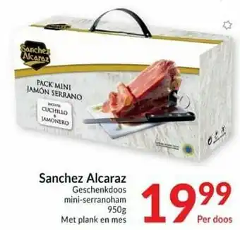 Sanchez alcaraz geschenkdoos mini-serranoham met plank en mes