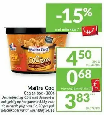 Intermarché Maître coq coq en box aanbieding