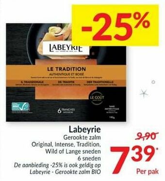 Intermarché Labeyrie gerookte zalm original, intense, tradition, wild of lange sneden aanbieding