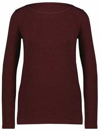 HEMA HEMA Dames T-shirt Boothals Donkerrood (donkerrood) aanbieding