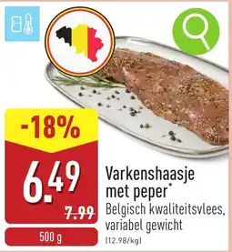 ALDI Varkenshaasje met peper aanbieding