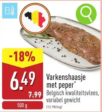 ALDI Varkenshaasje met peper aanbieding