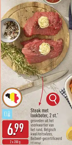 ALDI Steak met Lookboter aanbieding