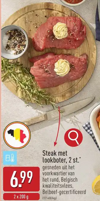 ALDI Steak met Lookboter aanbieding