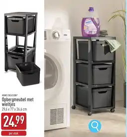 ALDI Home Creation Opbergmeubel met Wieltjes aanbieding