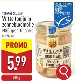 ALDI Tesoros Del Sur Witte tonijn in Zonnebloemolie aanbieding