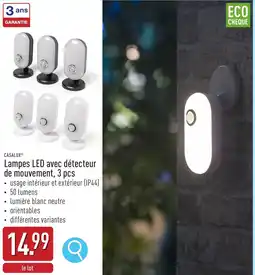 ALDI CASALUX Lampes LED avec détecteur de mouvement aanbieding