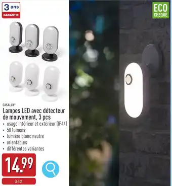 ALDI CASALUX Lampes LED avec détecteur de mouvement aanbieding