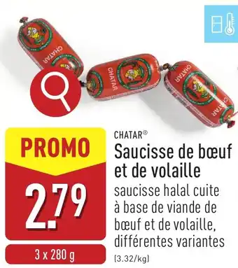 ALDI Chatar saucisse de bœuf et de volaille aanbieding