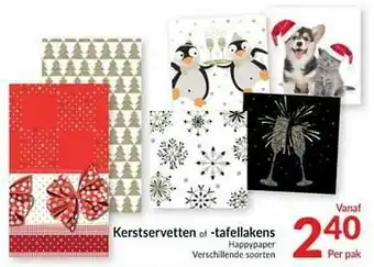 Kerstservetten of -tafellakens happypaper