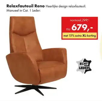 Woonsquare Relaxfauteuil Reno aanbieding