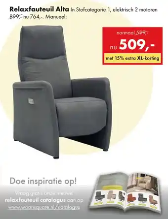 Woonsquare Relaxfauteuil Alta aanbieding