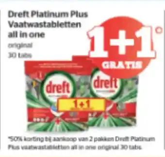 Spar Dreft Platinum Plus Vaatwastabletten All In One aanbieding