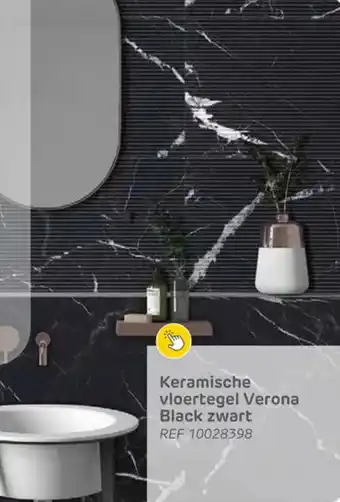 Brico Keramische vloertegel Verona Black aanbieding