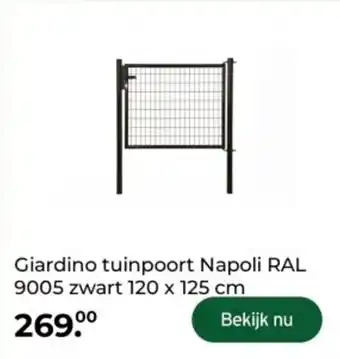 GAMMA Giardino tuinpoort Napoli RAL 9005 aanbieding