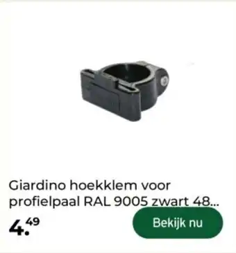 GAMMA Giardino hoekklem voor profielpaal RAL 9005 aanbieding